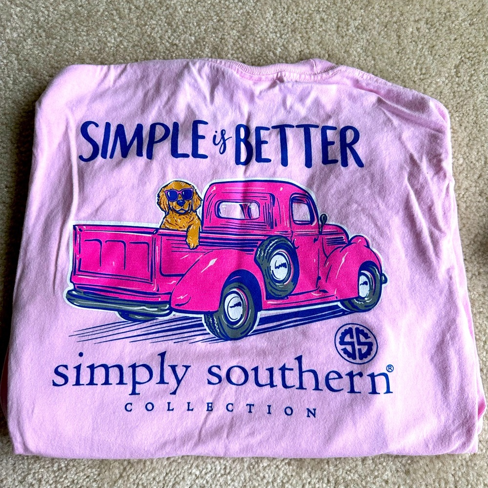 Simply Southern - women’s pink size small long sleeve tshirt- gently worn